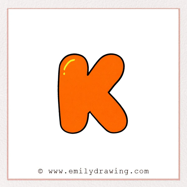 Preview of Bubble Letter K drawing